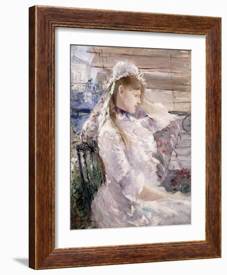 Behind the Blinds, 1879-Berthe Morisot-Framed Giclee Print