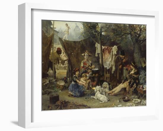 Behind the Curtain, 1880-Ludwig Knaus-Framed Giclee Print