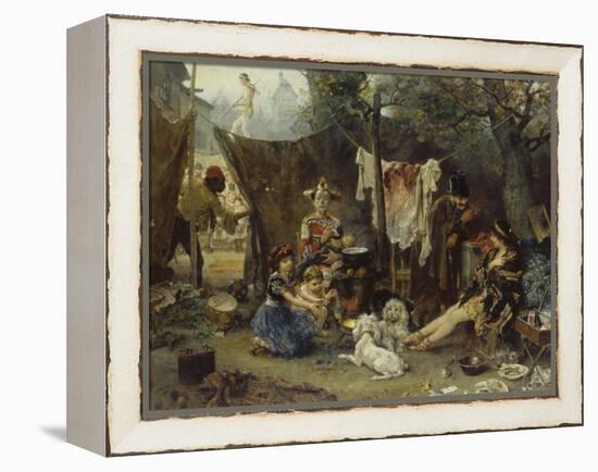 Behind the Curtain, 1880-Ludwig Knaus-Framed Premier Image Canvas