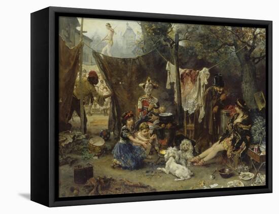 Behind the Curtain, 1880-Ludwig Knaus-Framed Premier Image Canvas