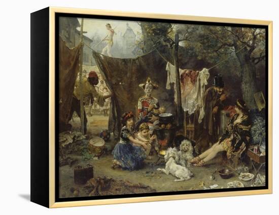 Behind the Curtain, 1880-Ludwig Knaus-Framed Premier Image Canvas