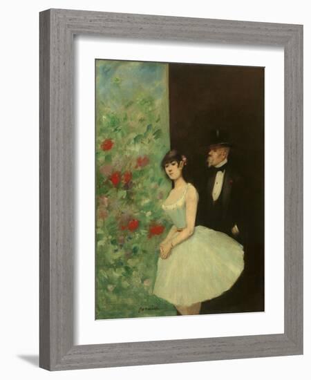 Behind the Scenes, c.1880-Jean Louis Forain-Framed Giclee Print