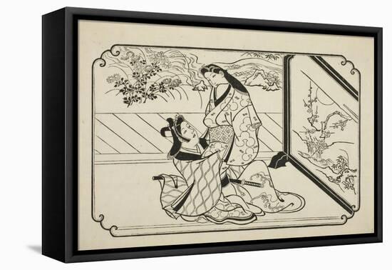 Behind the Screen, C.1673-81-Hishikawa Moronobu-Framed Premier Image Canvas