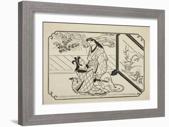 Behind the Screen, C.1673-81-Hishikawa Moronobu-Framed Giclee Print