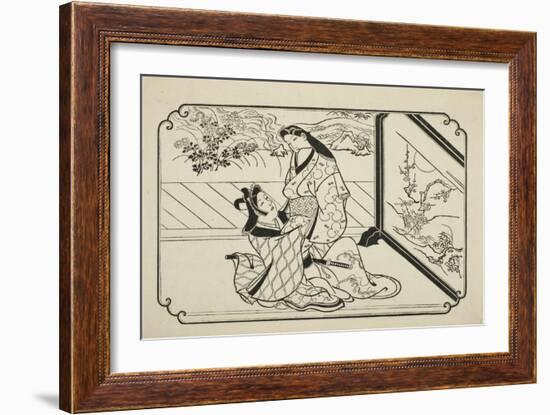 Behind the Screen, C.1673-81-Hishikawa Moronobu-Framed Giclee Print