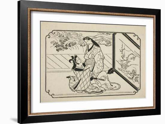 Behind the Screen, C.1673-81-Hishikawa Moronobu-Framed Giclee Print