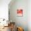 Beige And Coral Abstract Art Painting-T30Gallery-Mounted Art Print displayed on a wall