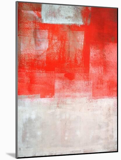 Beige And Coral Abstract Art Painting-T30Gallery-Mounted Art Print