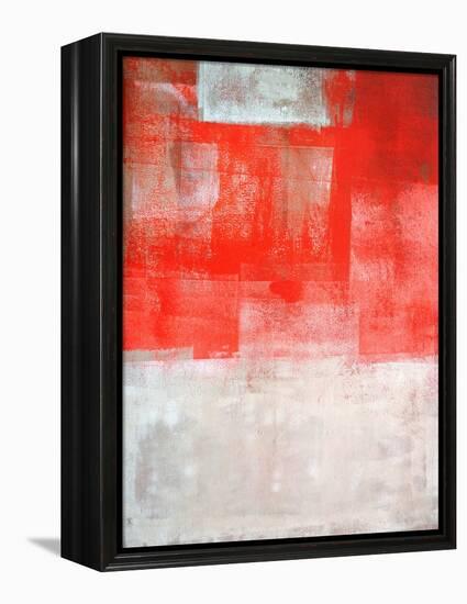 Beige And Coral Abstract Art Painting-T30Gallery-Framed Stretched Canvas