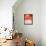 Beige And Coral Abstract Art Painting-T30Gallery-Framed Stretched Canvas displayed on a wall