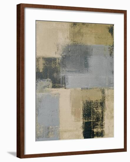 Beige and Grey Abstract Art Painting-T30 Gallery-Framed Art Print