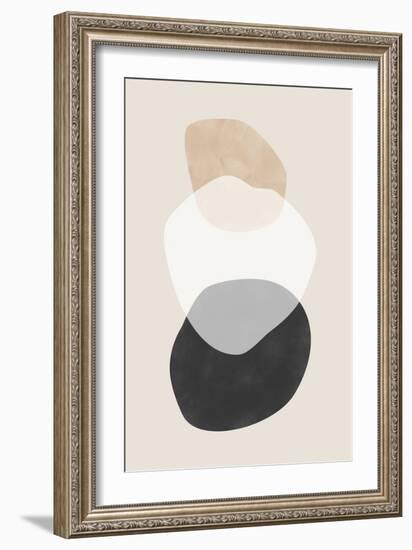 Beige Boho Shapes Artwork-Elena Ristova-Framed Giclee Print