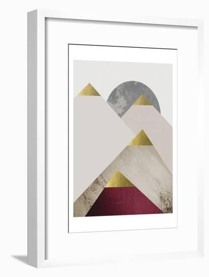 Beige Burgundy Mountains 2-Urban Epiphany-Framed Art Print