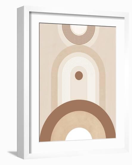 Beige mid Century Poster No.2-Elena Ristova-Framed Giclee Print