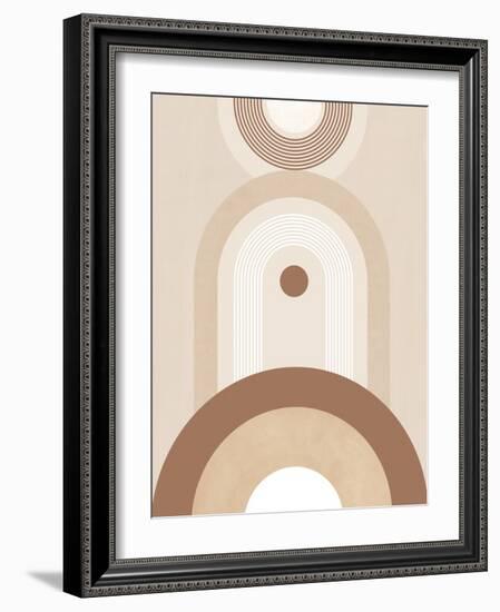 Beige mid Century Poster No.2-Elena Ristova-Framed Giclee Print