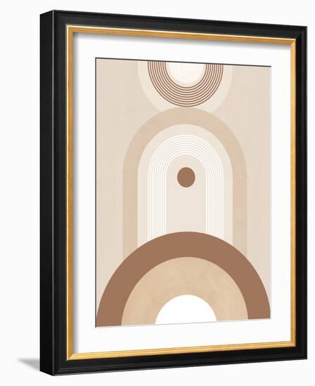 Beige mid Century Poster No.2-Elena Ristova-Framed Giclee Print