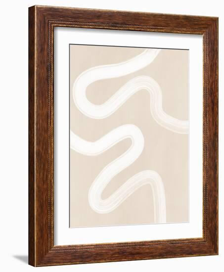 Beige One Line Drawing-Elena Ristova-Framed Giclee Print