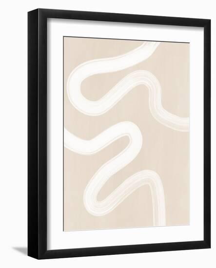 Beige One Line Drawing-Elena Ristova-Framed Giclee Print