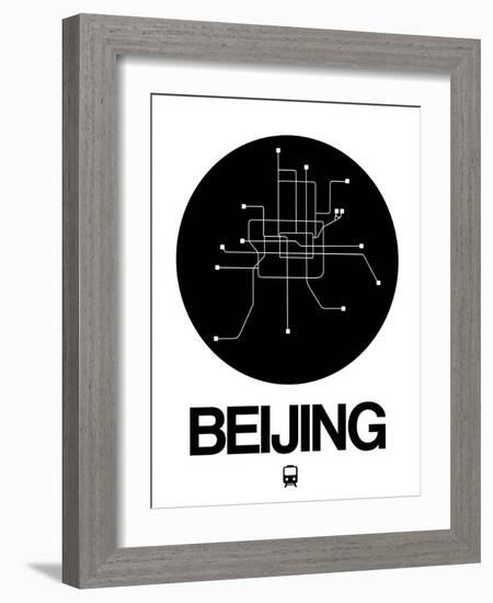 Beijing Black Subway Map-NaxArt-Framed Art Print