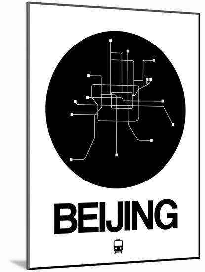 Beijing Black Subway Map-NaxArt-Mounted Art Print
