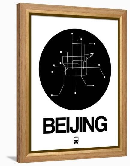 Beijing Black Subway Map-NaxArt-Framed Stretched Canvas