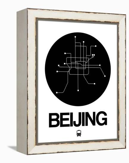 Beijing Black Subway Map-NaxArt-Framed Stretched Canvas