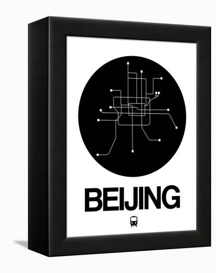 Beijing Black Subway Map-NaxArt-Framed Stretched Canvas