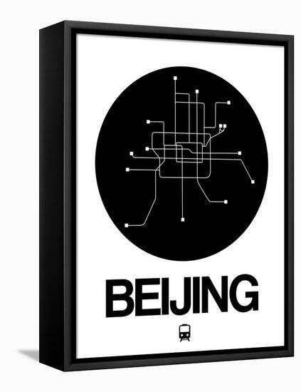 Beijing Black Subway Map-NaxArt-Framed Stretched Canvas