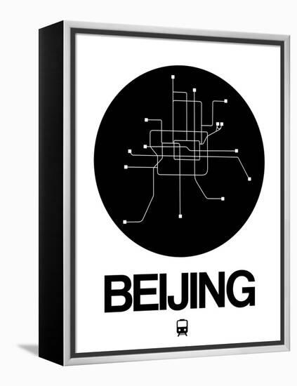 Beijing Black Subway Map-NaxArt-Framed Stretched Canvas