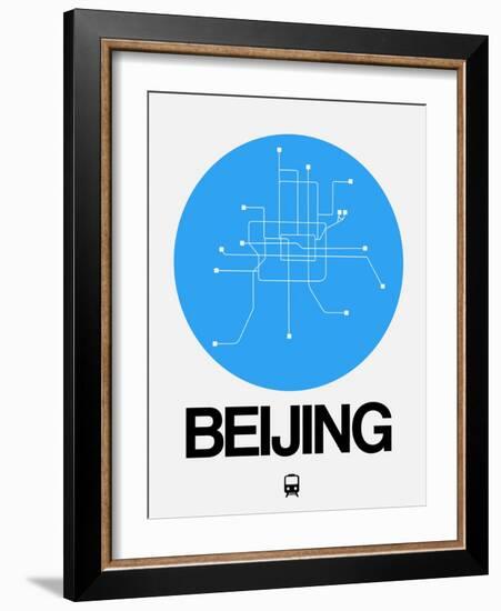 Beijing Blue Subway Map-NaxArt-Framed Art Print