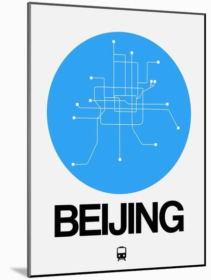 Beijing Blue Subway Map-NaxArt-Mounted Art Print