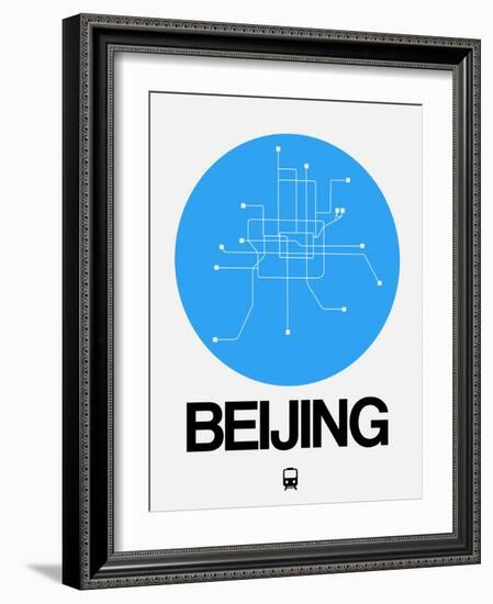 Beijing Blue Subway Map-NaxArt-Framed Art Print