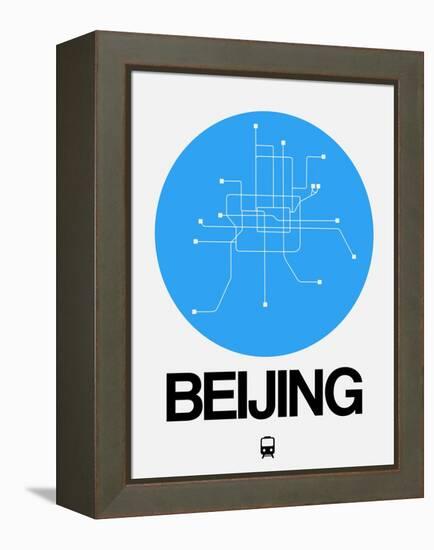 Beijing Blue Subway Map-NaxArt-Framed Stretched Canvas