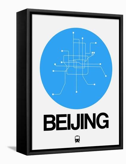 Beijing Blue Subway Map-NaxArt-Framed Stretched Canvas