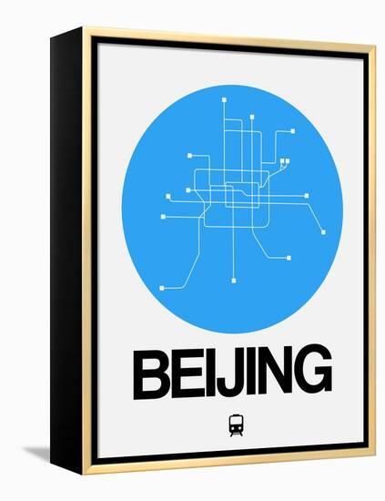 Beijing Blue Subway Map-NaxArt-Framed Stretched Canvas