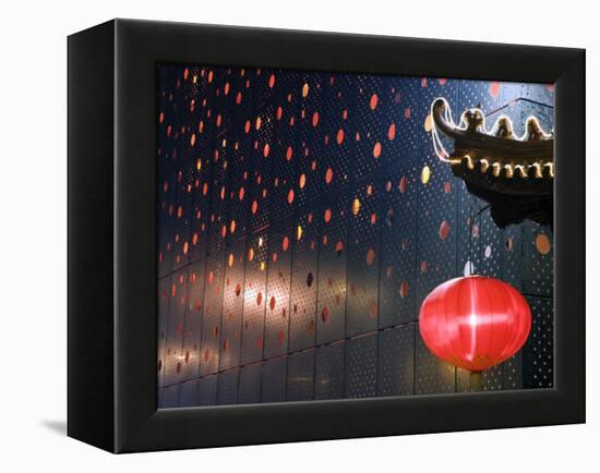 Beijing, Chinese New Year Spring Festival - Lantern Decorations on a Restaurant Front, China-Christian Kober-Framed Premier Image Canvas