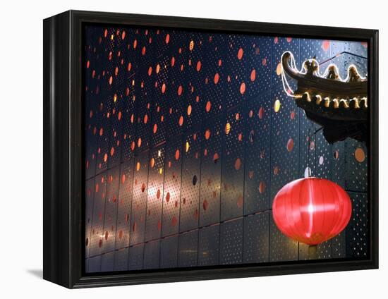 Beijing, Chinese New Year Spring Festival - Lantern Decorations on a Restaurant Front, China-Christian Kober-Framed Premier Image Canvas