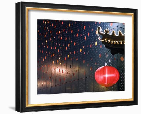Beijing, Chinese New Year Spring Festival - Lantern Decorations on a Restaurant Front, China-Christian Kober-Framed Photographic Print