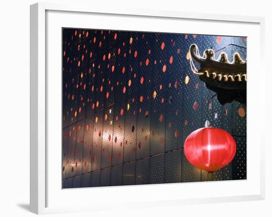 Beijing, Chinese New Year Spring Festival - Lantern Decorations on a Restaurant Front, China-Christian Kober-Framed Photographic Print