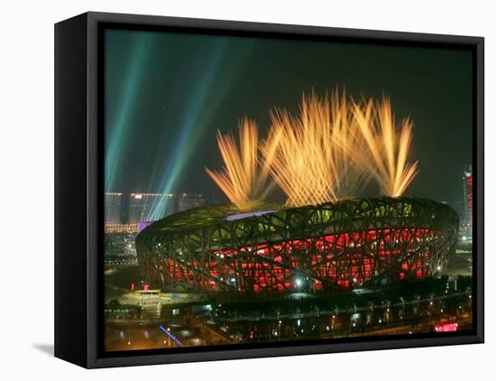 Beijing Olympics Opening Ceremony, Bird's Nest, Beijing, China-null-Framed Premier Image Canvas