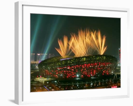 Beijing Olympics Opening Ceremony, Bird's Nest, Beijing, China-null-Framed Photographic Print