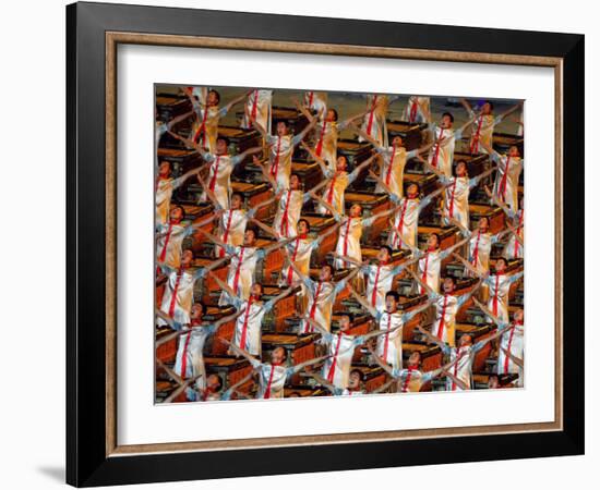 Beijing Olympics Opening Ceremony, Drummer's Performing, Beijing, China-null-Framed Photographic Print