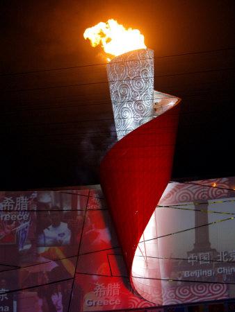 'Beijing Olympics Opening Ceremony, Olympic Torch Burning, Beijing
