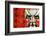 Beijing Opera Masks on a Festive Background.-Liang Zhang-Framed Photographic Print