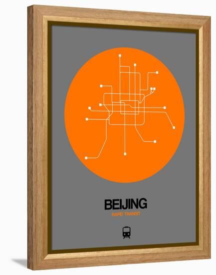 Beijing Orange Subway Map-NaxArt-Framed Stretched Canvas