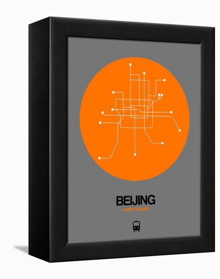 Beijing Orange Subway Map-NaxArt-Framed Stretched Canvas