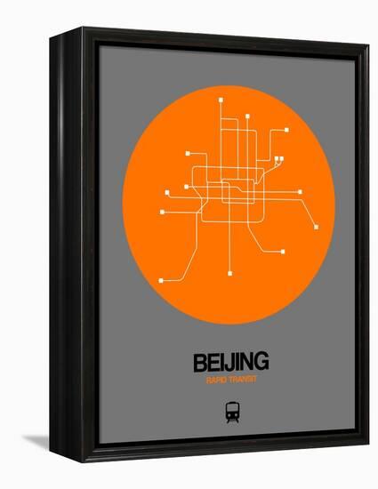 Beijing Orange Subway Map-NaxArt-Framed Stretched Canvas