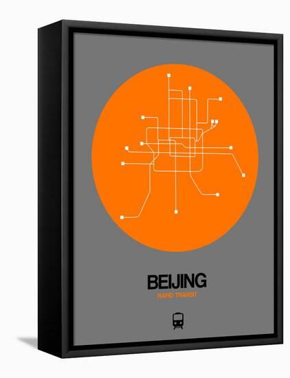 Beijing Orange Subway Map-NaxArt-Framed Stretched Canvas