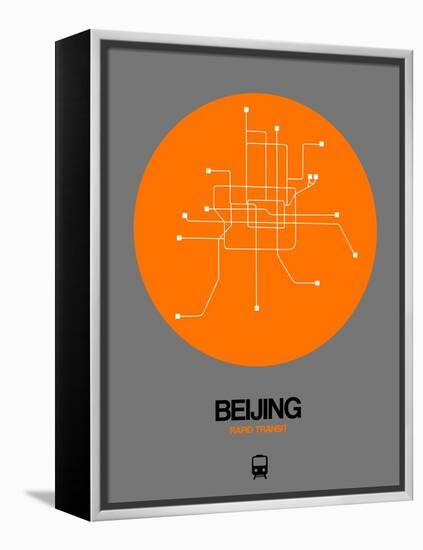 Beijing Orange Subway Map-NaxArt-Framed Stretched Canvas