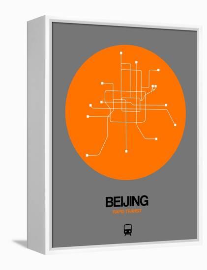 Beijing Orange Subway Map-NaxArt-Framed Stretched Canvas